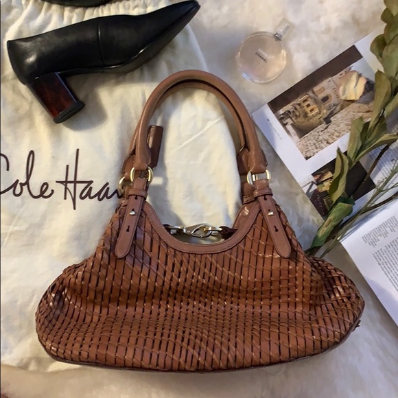 Vtg Cole Haan limited edition Genevieve woven tote